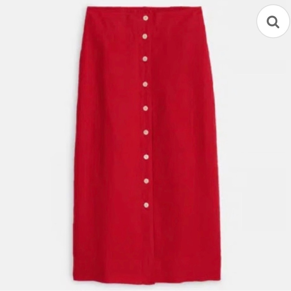 Alex Mill Red Linen Zoe skirt